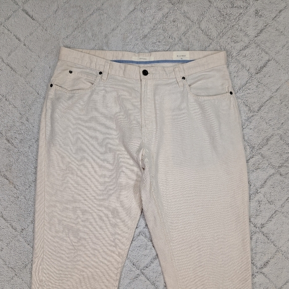Billy Reid Pants Mens 38 White Eggshell Ashland Cotton Linen Slim Straight - Picture 2 of 8